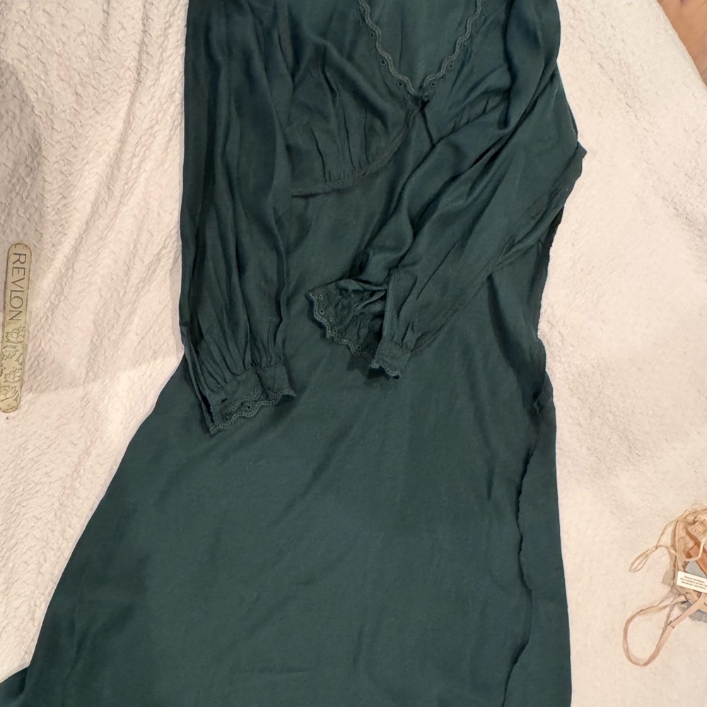 GAP Green Sheath Dress with Bishop Sleeves for Work